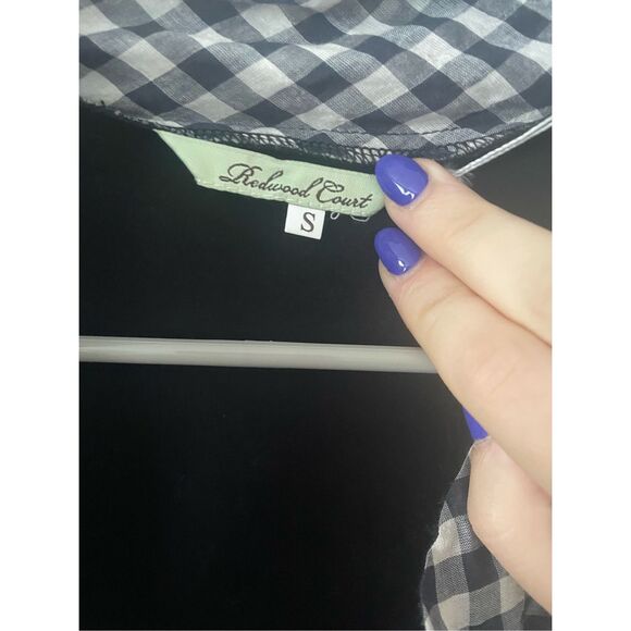 Redwood Court Size Small Long Sleeve Dress Plaid Silk Box NEW - Picture 4 of 5